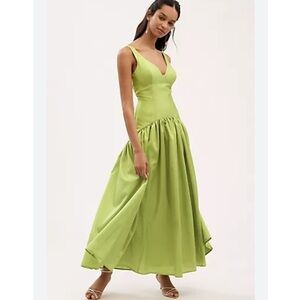 Hutch Gabriella V-Neck Drop-Waist Maxi Dress NWT
